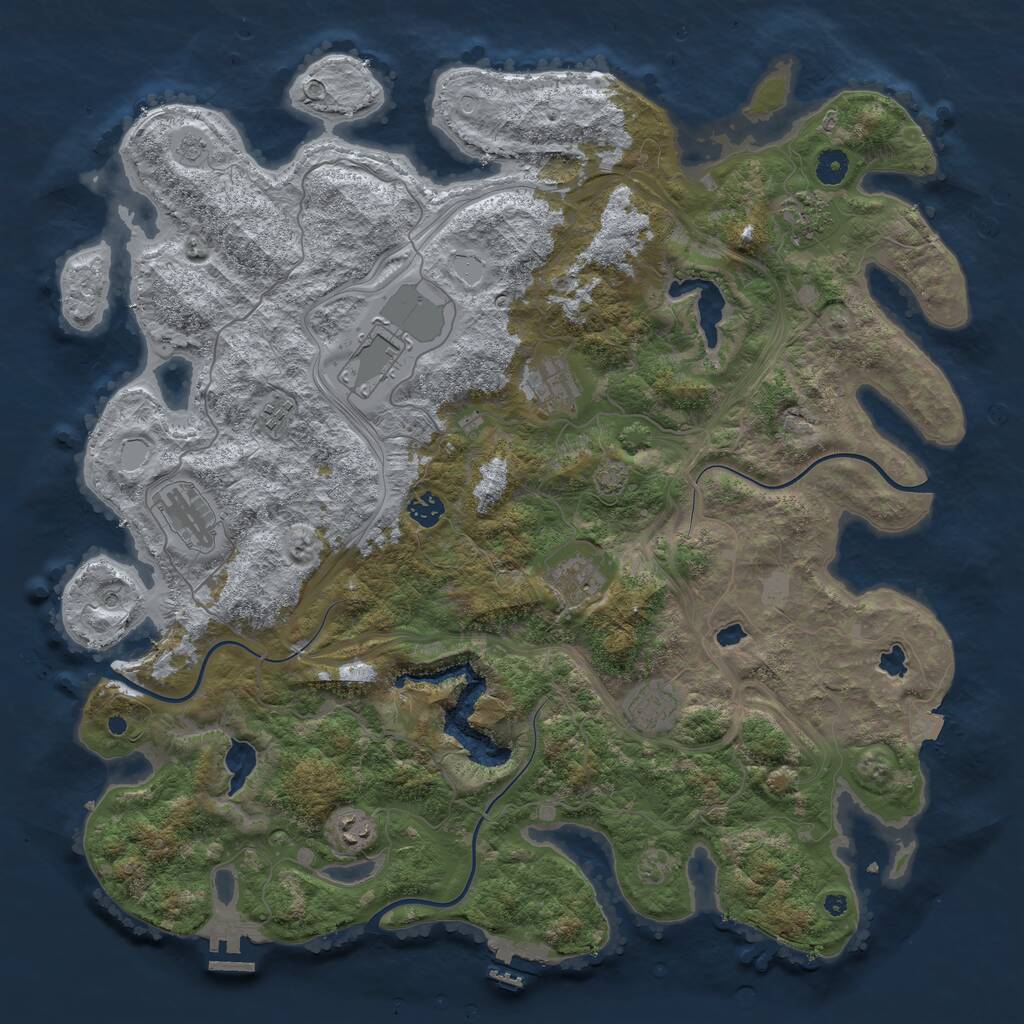 Rust Map: Procedural Map, Size: 4500, Seed: 2312321, 15 Monuments