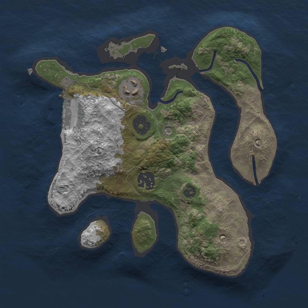 Rust Map: Procedural Map, Size: 2500, Seed: 463092528, 6 Monuments