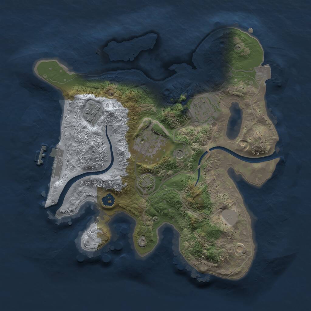 Rust Map: Procedural Map, Size: 2500, Seed: 463092528, 7 Monuments