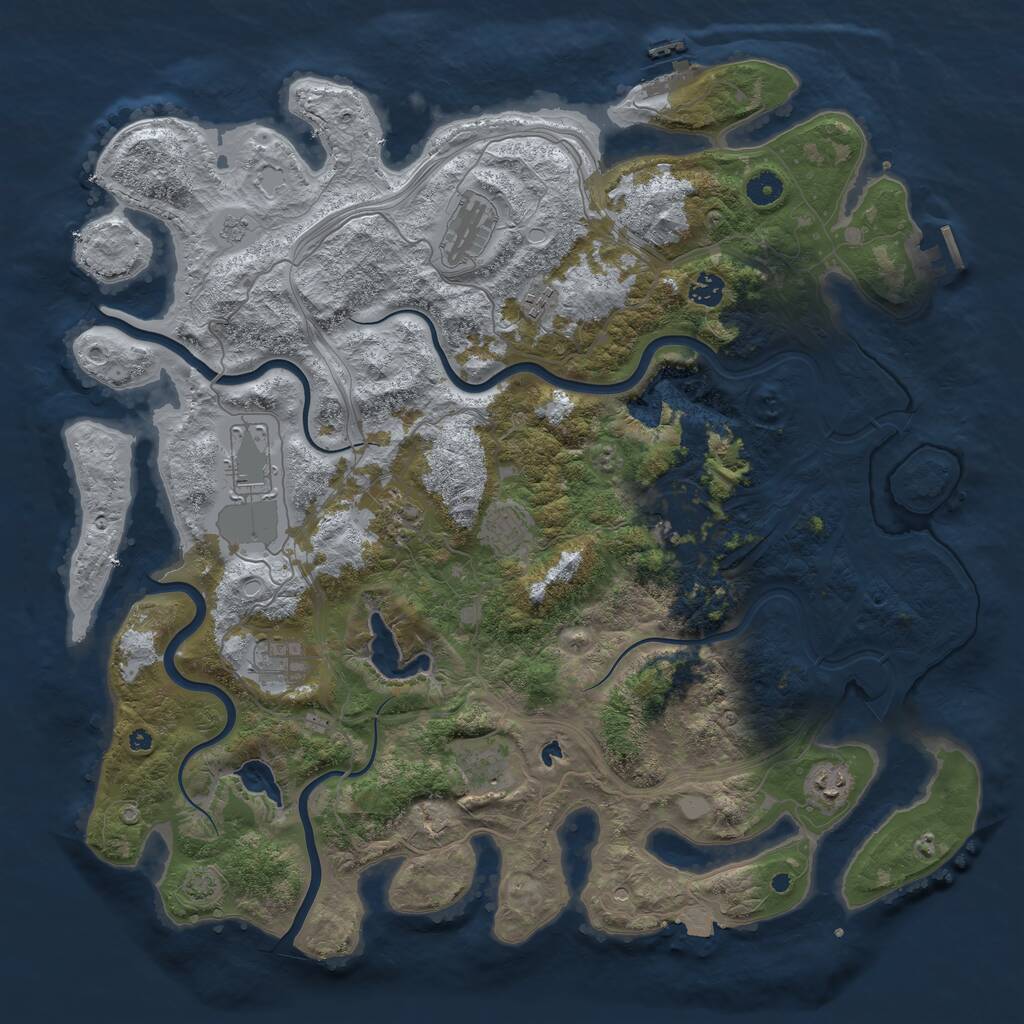 Rust Map: Procedural Map, Size: 4500, Seed: 79682269, 16 Monuments