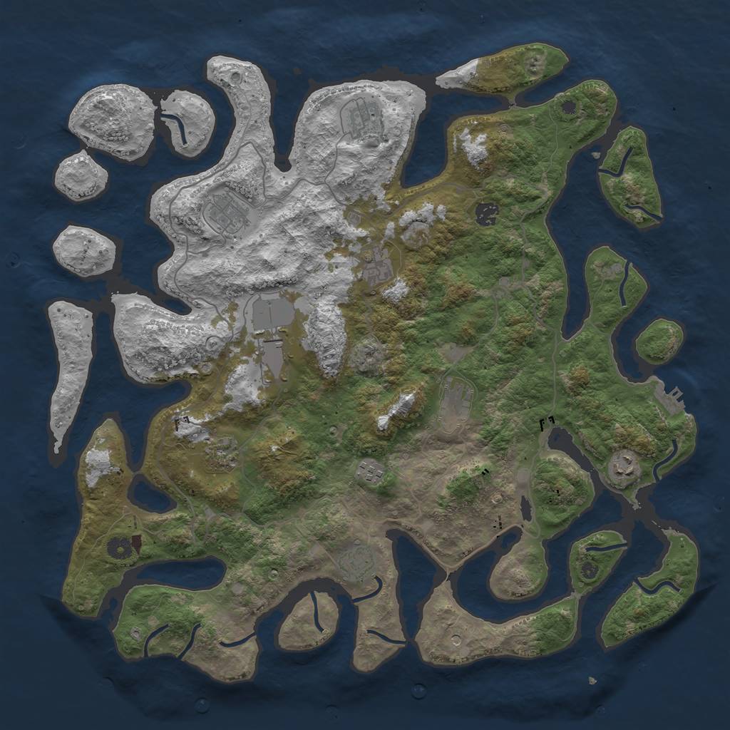 Rust Map: Procedural Map, Size: 4500, Seed: 79682269, 14 Monuments