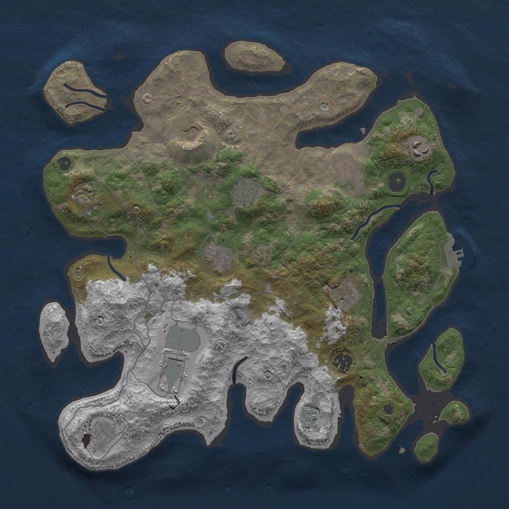Rust Map: Procedural Map, Size: 4000, Seed: 610206, 15 Monuments