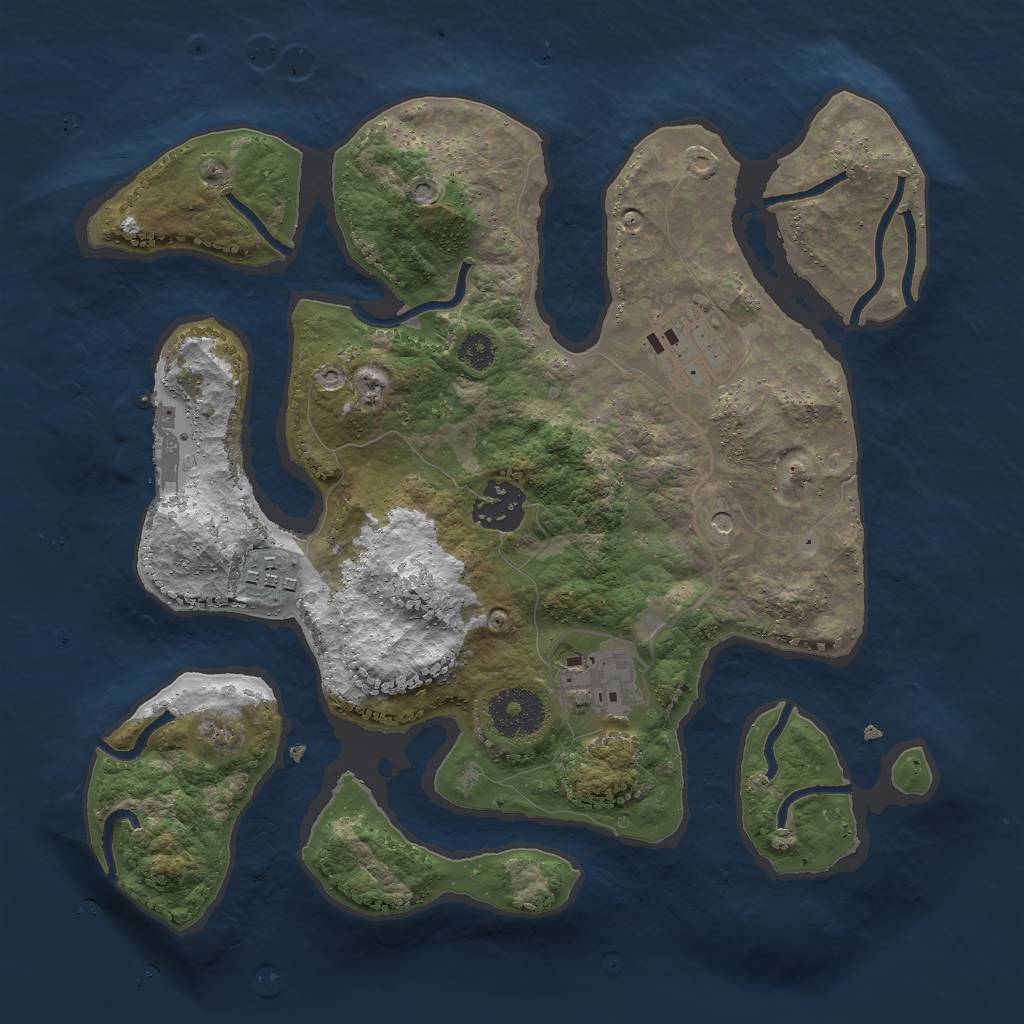 Rust Map: Procedural Map, Size: 2950, Seed: 615059839, 8 Monuments