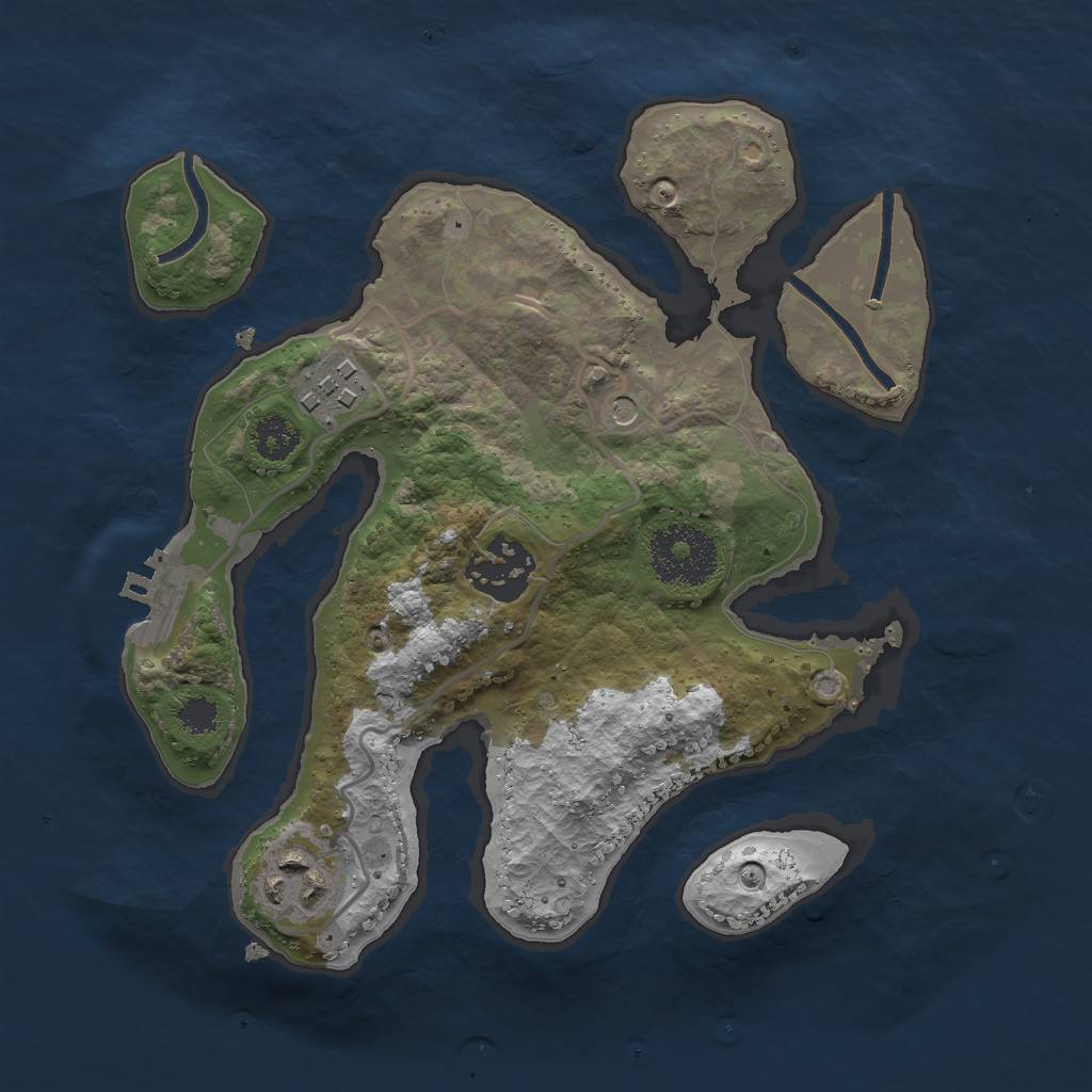 Rust Map: Procedural Map, Size: 2500, Seed: 4271, 7 Monuments