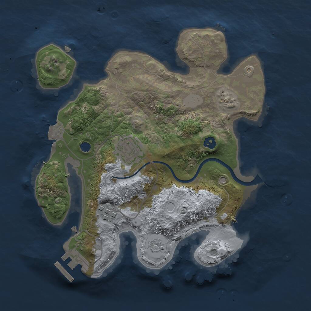 Rust Map: Procedural Map, Size: 2500, Seed: 4271, 5 Monuments