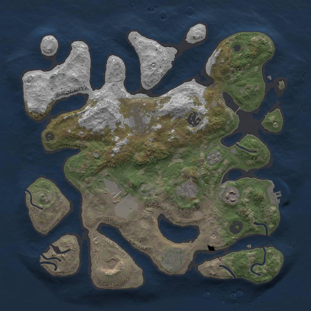 Rust Map: Procedural Map, Size: 3500, Seed: 479573901, 12 Monuments