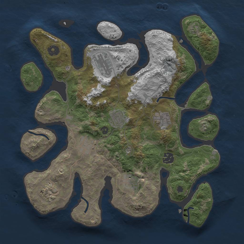 Rust Map: Procedural Map, Size: 3200, Seed: 173, 10 Monuments