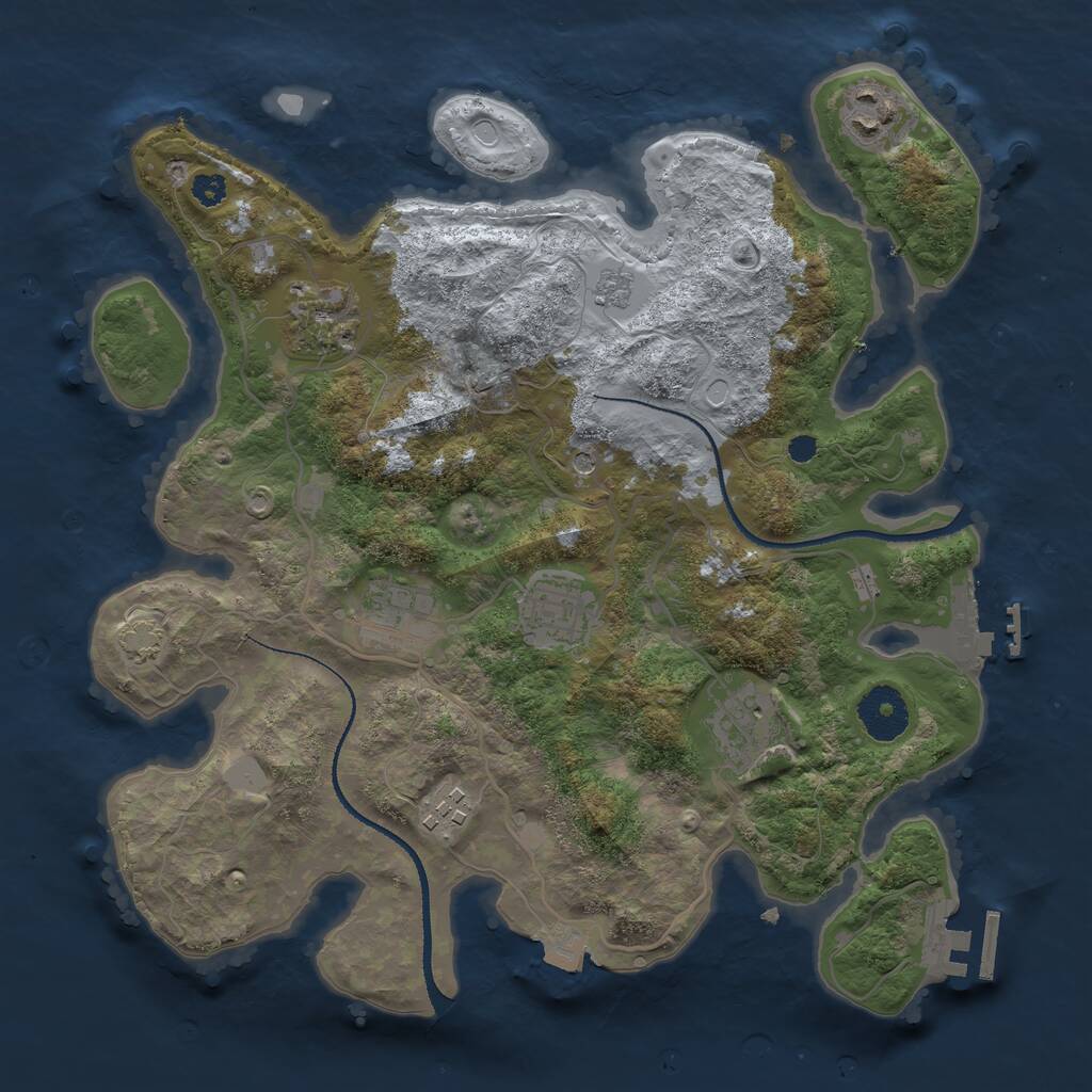 Rust Map: Procedural Map, Size: 3200, Seed: 173, 12 Monuments