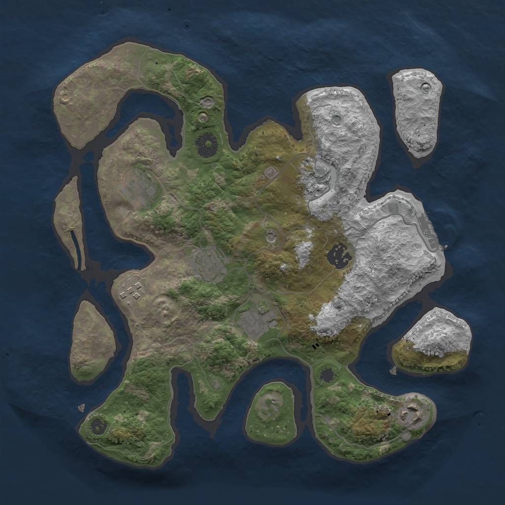 Rust Map: Procedural Map, Size: 3200, Seed: 1313832131, 11 Monuments