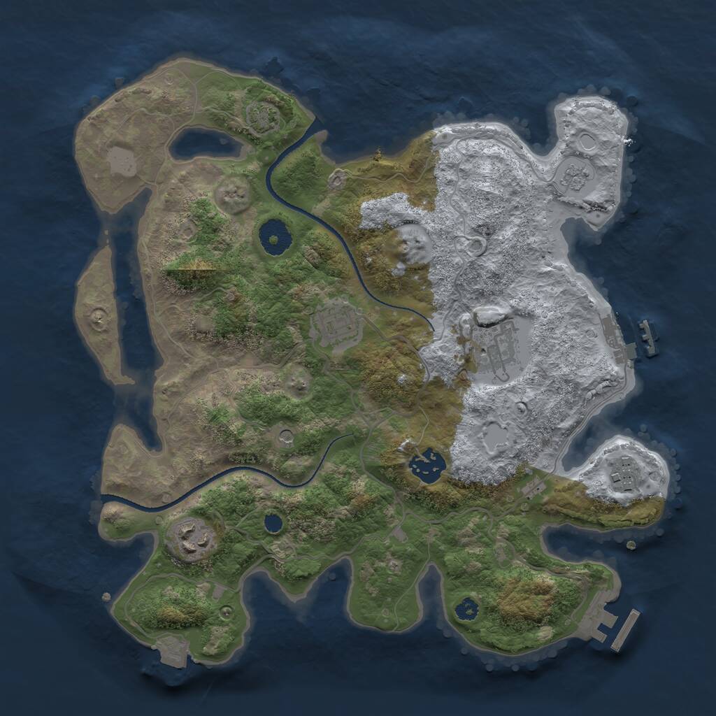 Rust Map: Procedural Map, Size: 3200, Seed: 1313832131, 11 Monuments
