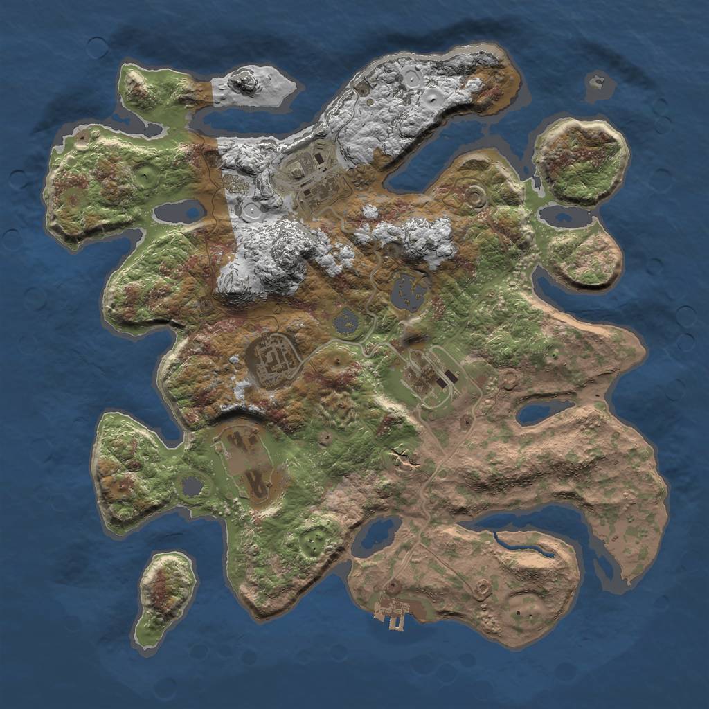 Rust Map: Procedural Map, Size: 3000, Seed: 781781, 10 Monuments