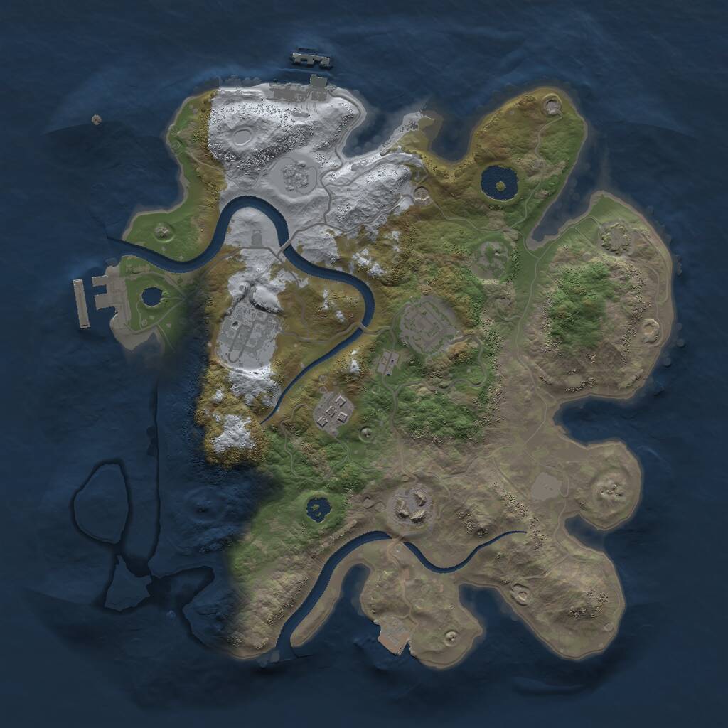 Rust Map: Procedural Map, Size: 3000, Seed: 781781, 10 Monuments