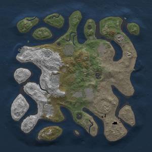 Thumbnail Rust Map: Procedural Map, Size: 3500, Seed: 4849375, 20 Monuments