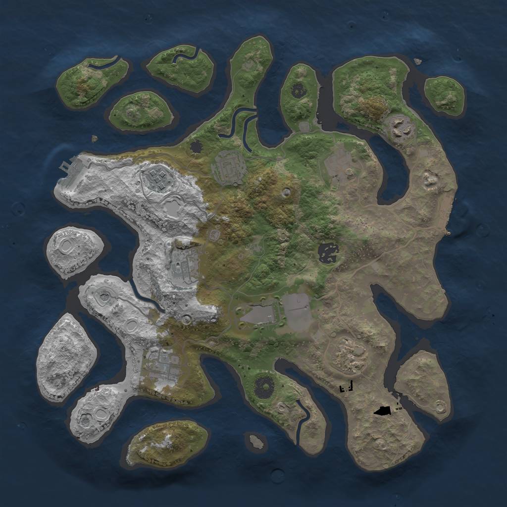 Rust Map: Procedural Map, Size: 3500, Seed: 4849375, 20 Monuments