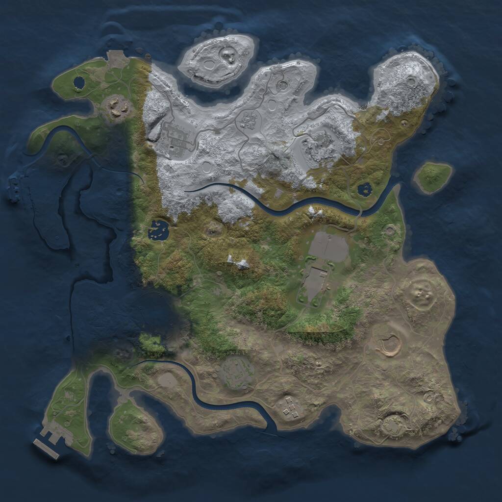 Rust Map: Procedural Map, Size: 3500, Seed: 1184317036, 15 Monuments