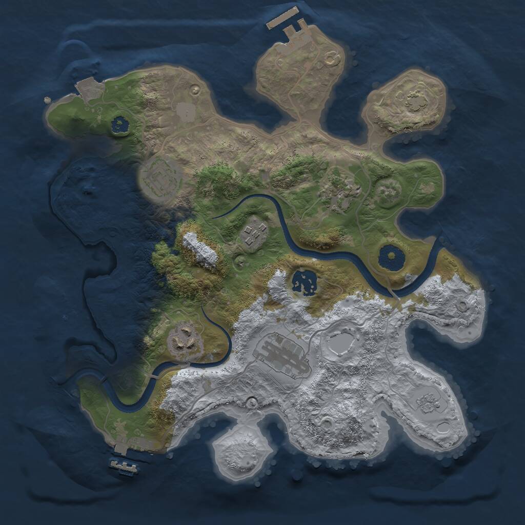 Rust Map: Procedural Map, Size: 3000, Seed: 149943, 11 Monuments