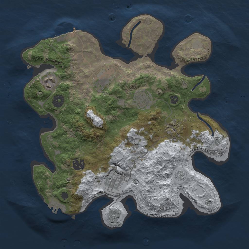 Rust Map: Procedural Map, Size: 3000, Seed: 149943, 16 Monuments