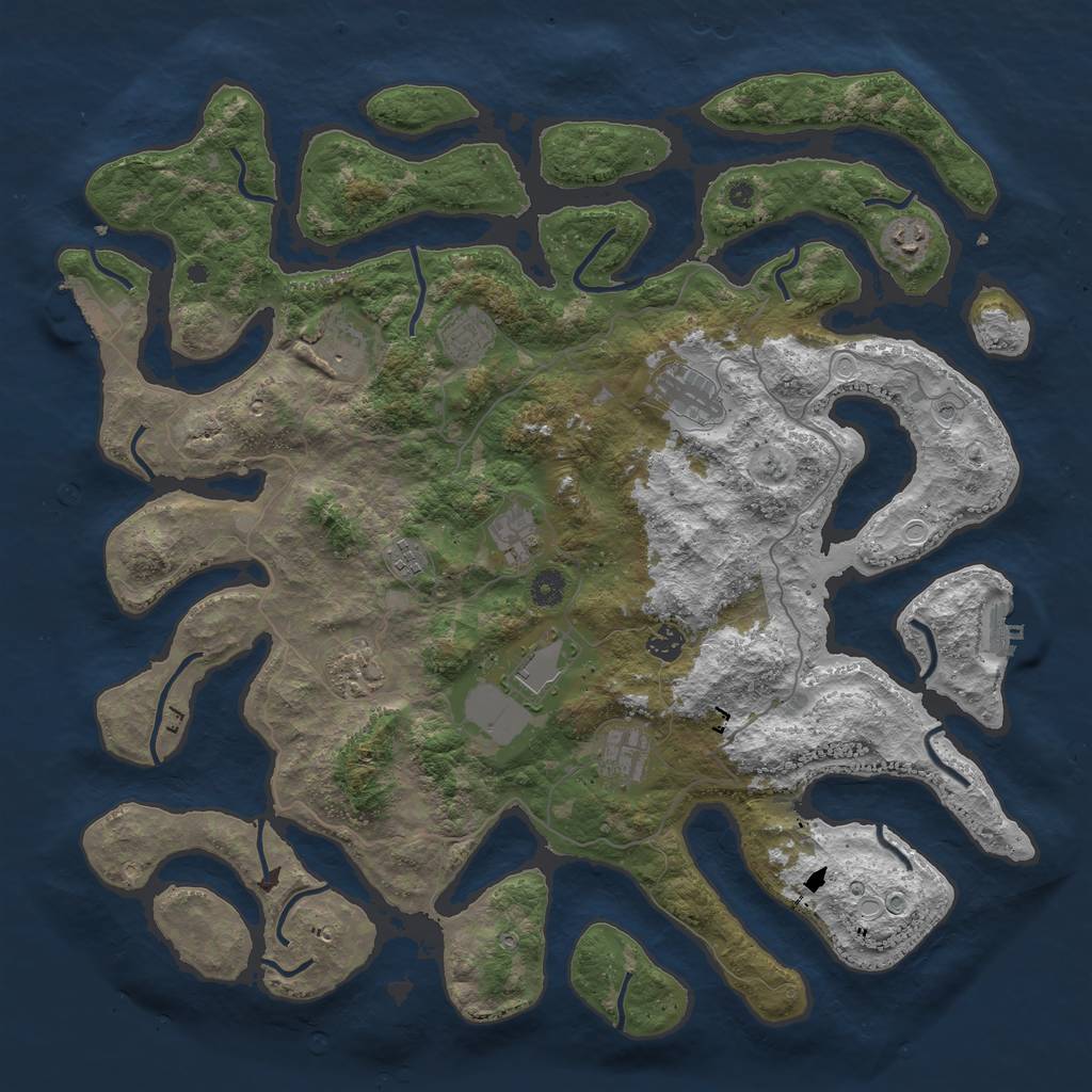 Rust Map: Procedural Map, Size: 4500, Seed: 9845125, 18 Monuments