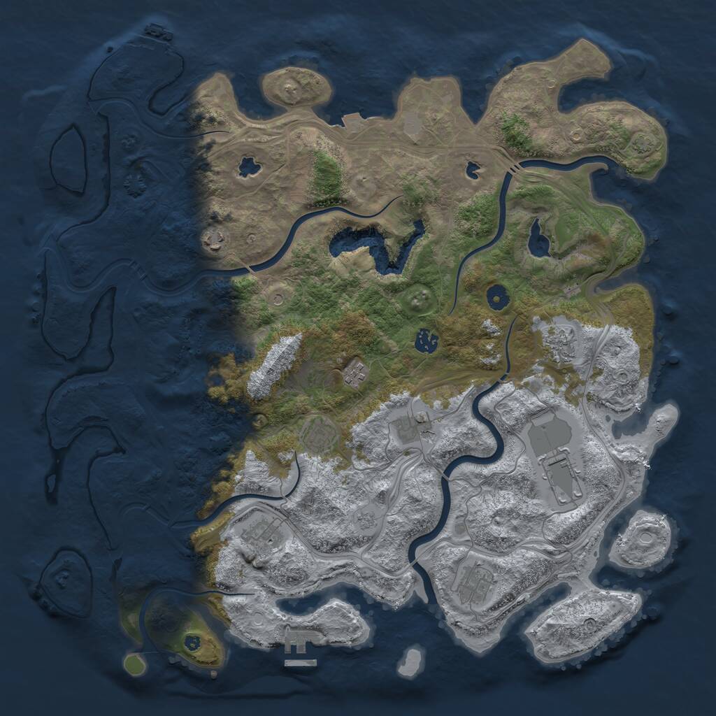 Rust Map: Procedural Map, Size: 4500, Seed: 123420, 15 Monuments
