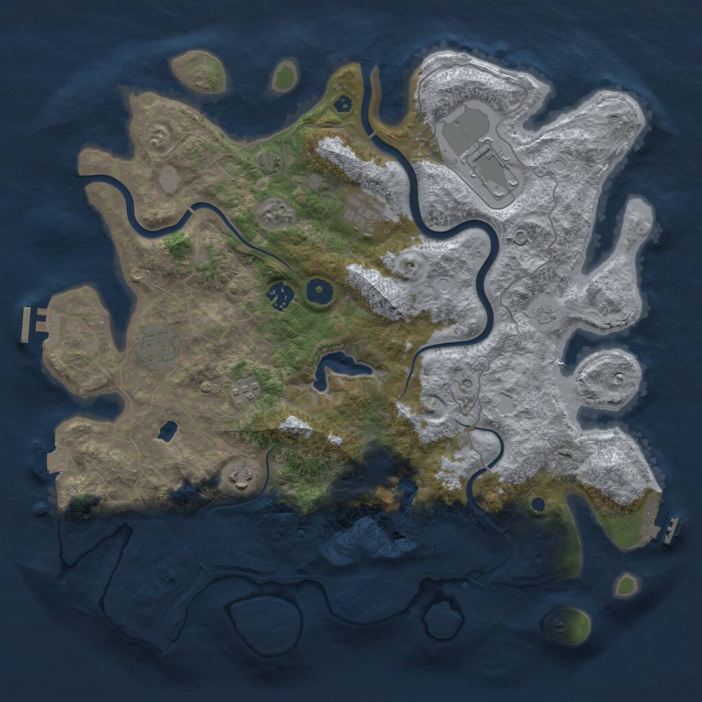 Rust Map: Procedural Map, Size: 4000, Seed: 67985350, 12 Monuments