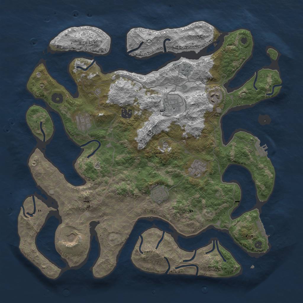 Rust Map: Procedural Map, Size: 4000, Seed: 12600, 13 Monuments