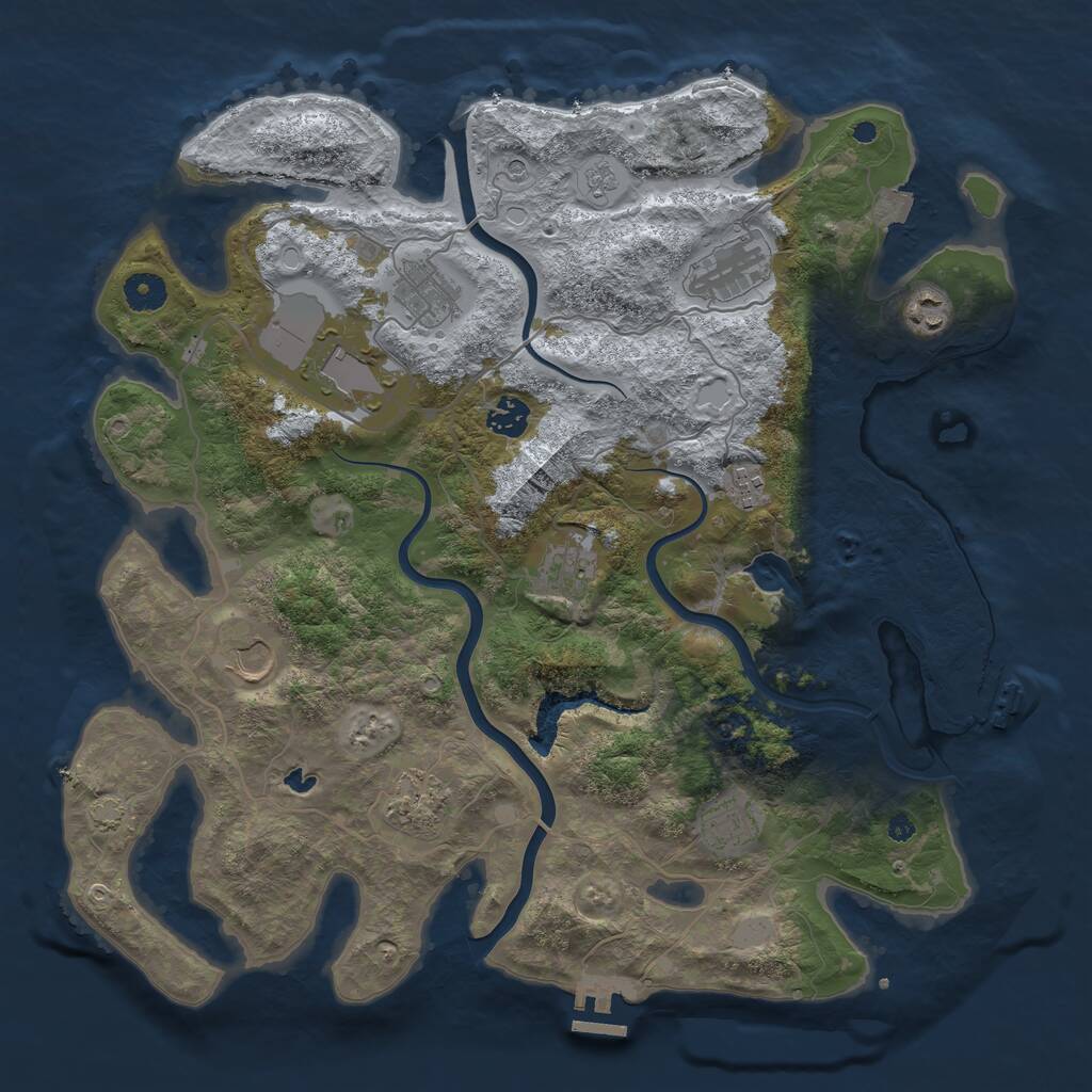 Rust Map: Procedural Map, Size: 4000, Seed: 12600, 16 Monuments