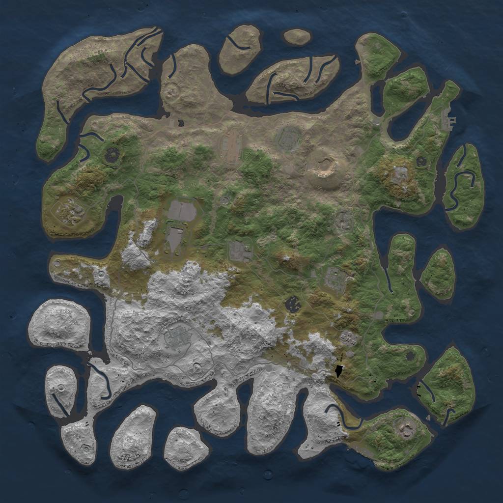 Rust Map: Procedural Map, Size: 4800, Seed: 19740414, 16 Monuments