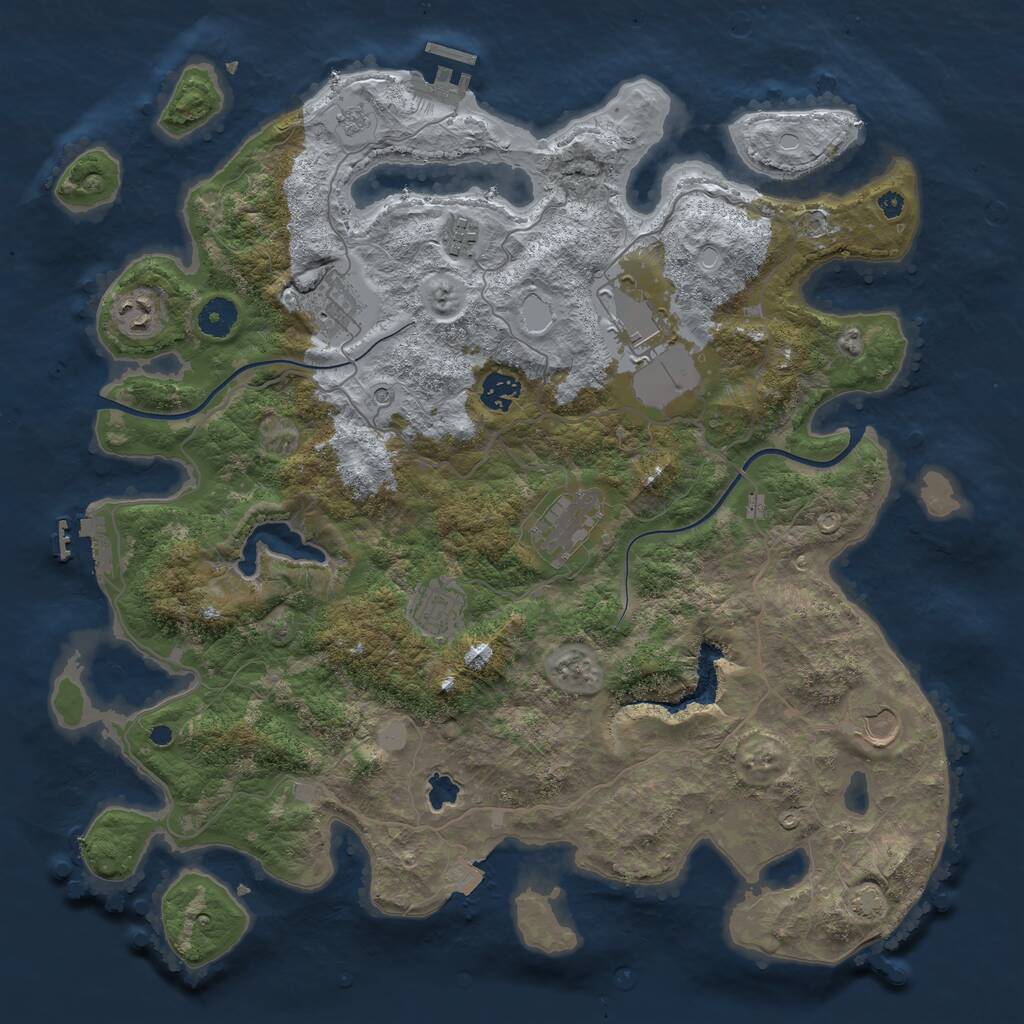 Rust Map: Procedural Map, Size: 4000, Seed: 15809, 14 Monuments