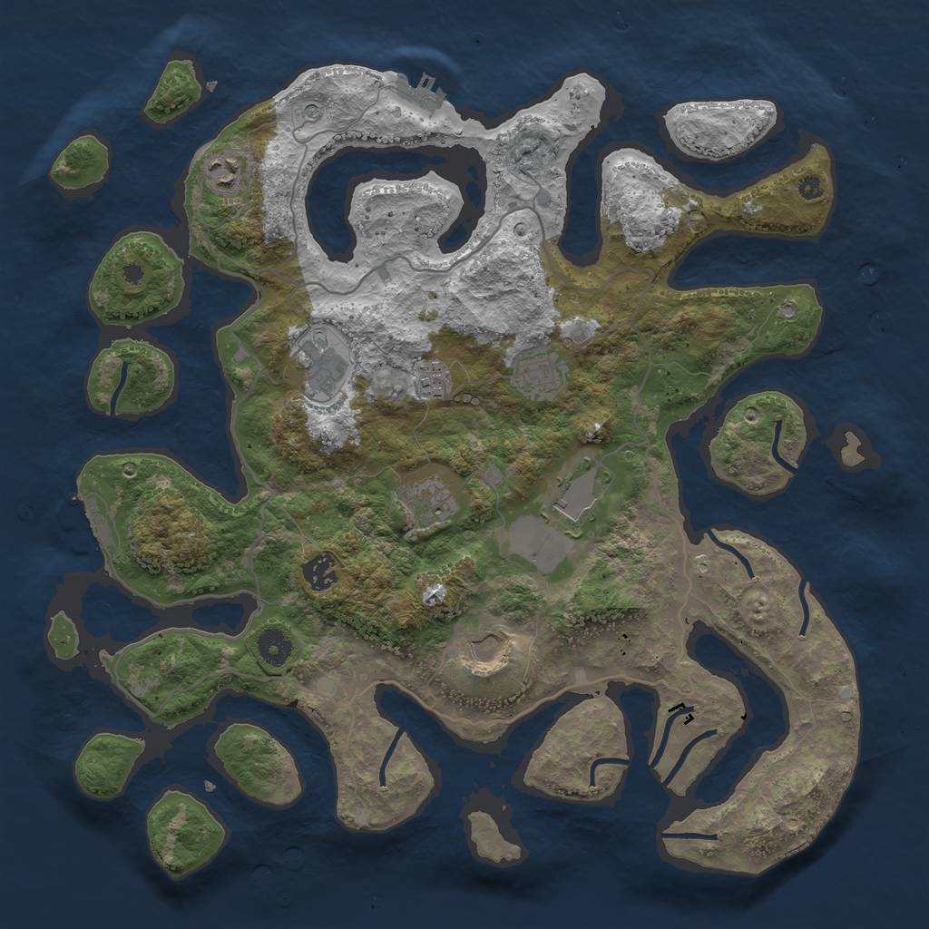 Rust Map: Procedural Map, Size: 4000, Seed: 15809, 13 Monuments