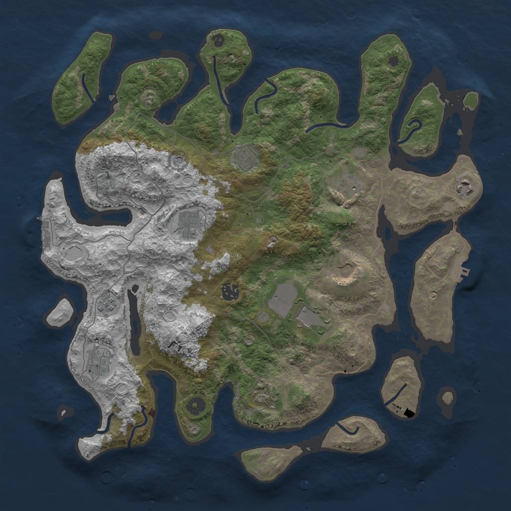 Rust Map: Procedural Map, Size: 4200, Seed: 16032021, 18 Monuments