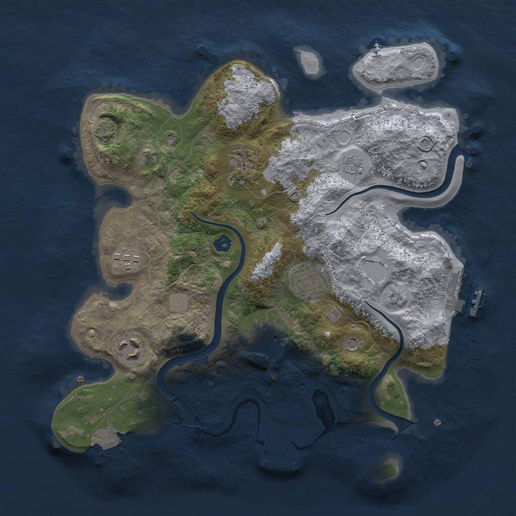 Rust Map: Procedural Map, Size: 3000, Seed: 50086406, 11 Monuments