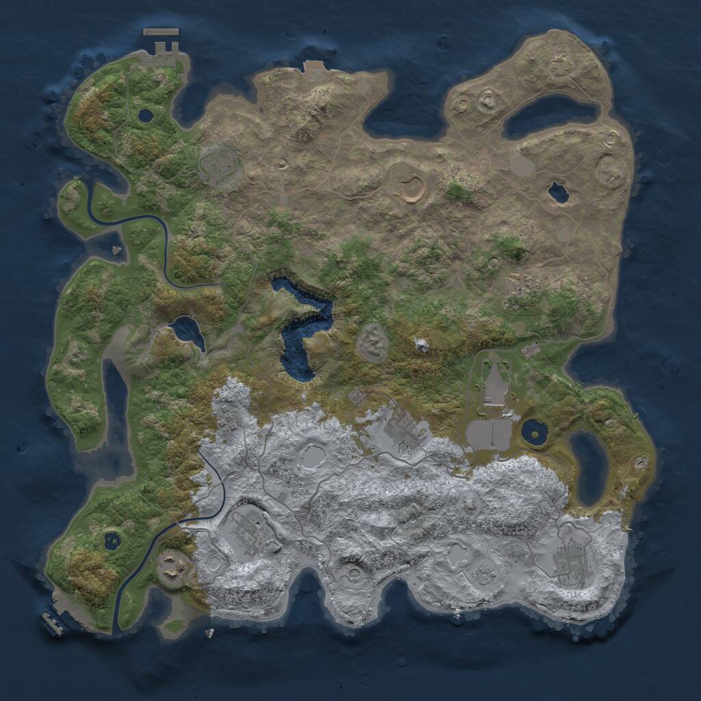Rust Map: Procedural Map, Size: 4000, Seed: 79053, 15 Monuments