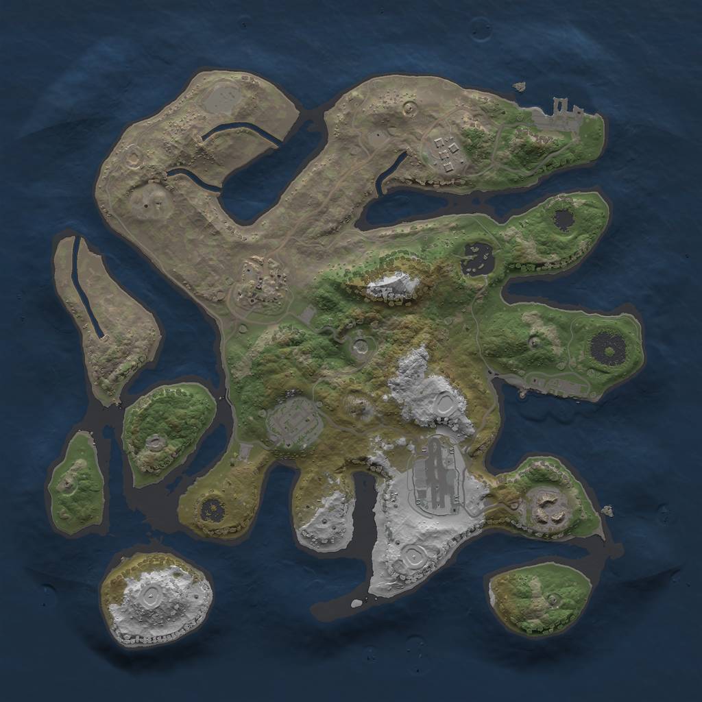 Rust Map: Procedural Map, Size: 3000, Seed: 3463546, 14 Monuments