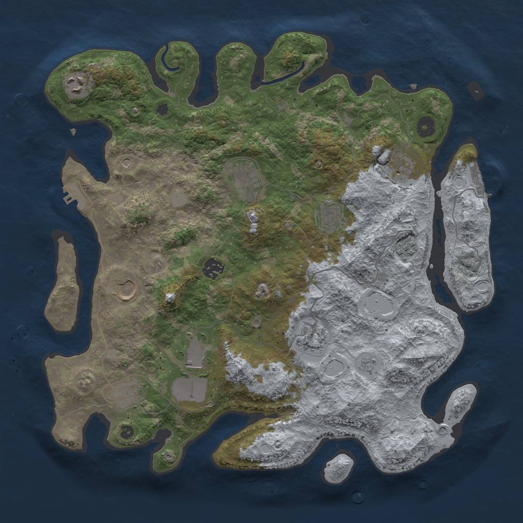 Rust Map: Procedural Map, Size: 3900, Seed: 20000, 17 Monuments