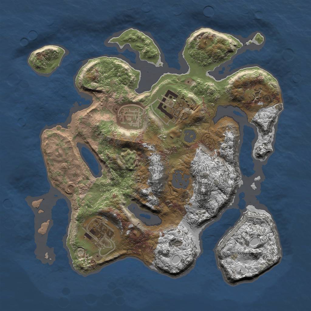 Rust Map: Procedural Map, Size: 2500, Seed: 1963927162, 8 Monuments