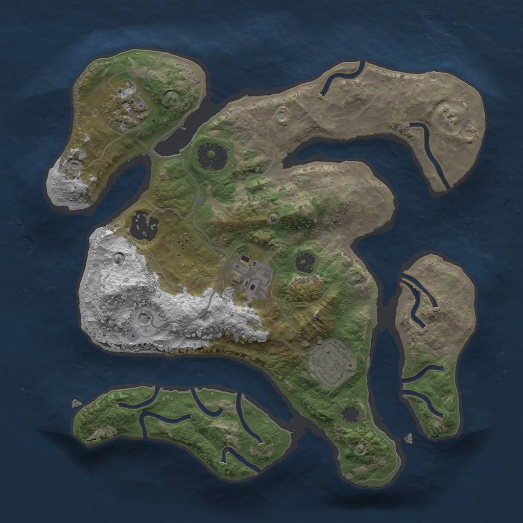 Rust Map: Procedural Map, Size: 2700, Seed: 98124, 7 Monuments