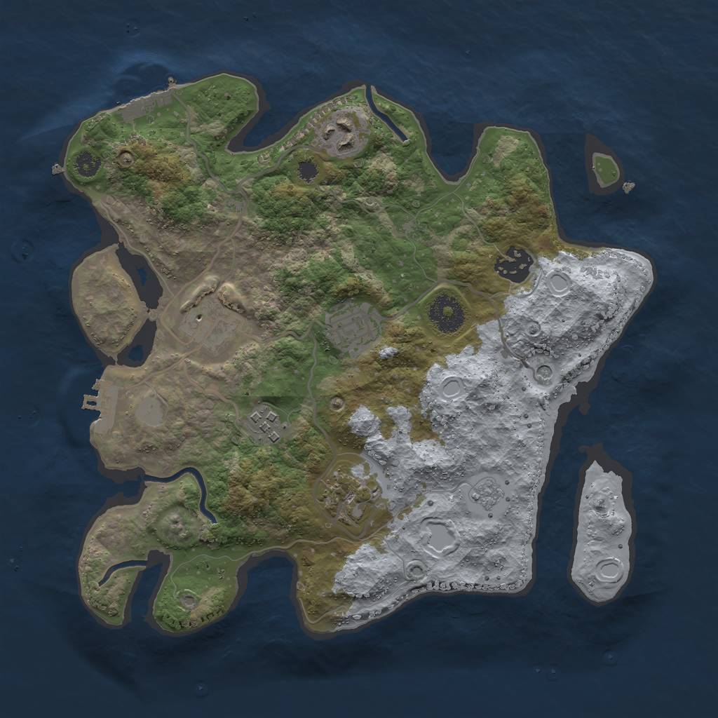 Rust Map: Procedural Map, Size: 3000, Seed: 218660605, 13 Monuments