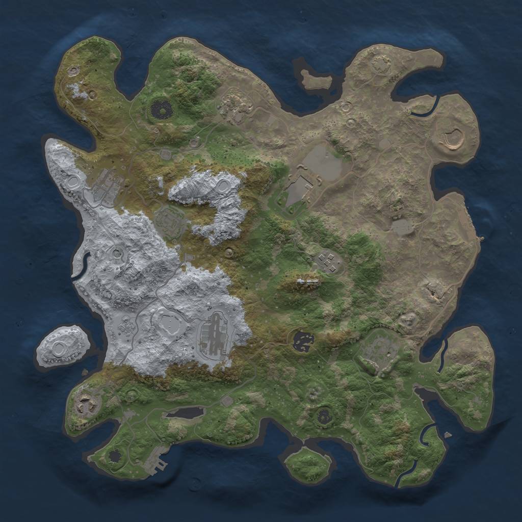 Rust Map: Procedural Map, Size: 3700, Seed: 10547, 18 Monuments