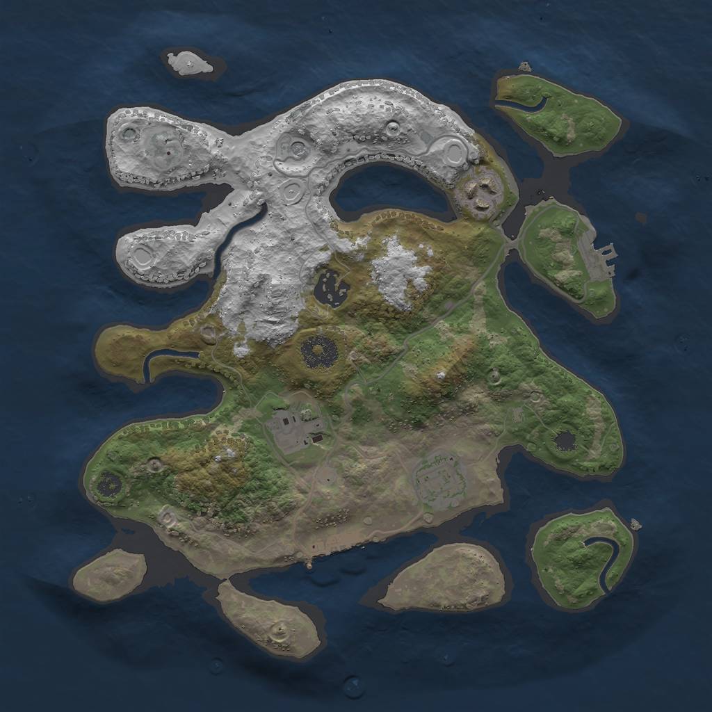 Rust Map: Procedural Map, Size: 3000, Seed: 18912655, 12 Monuments