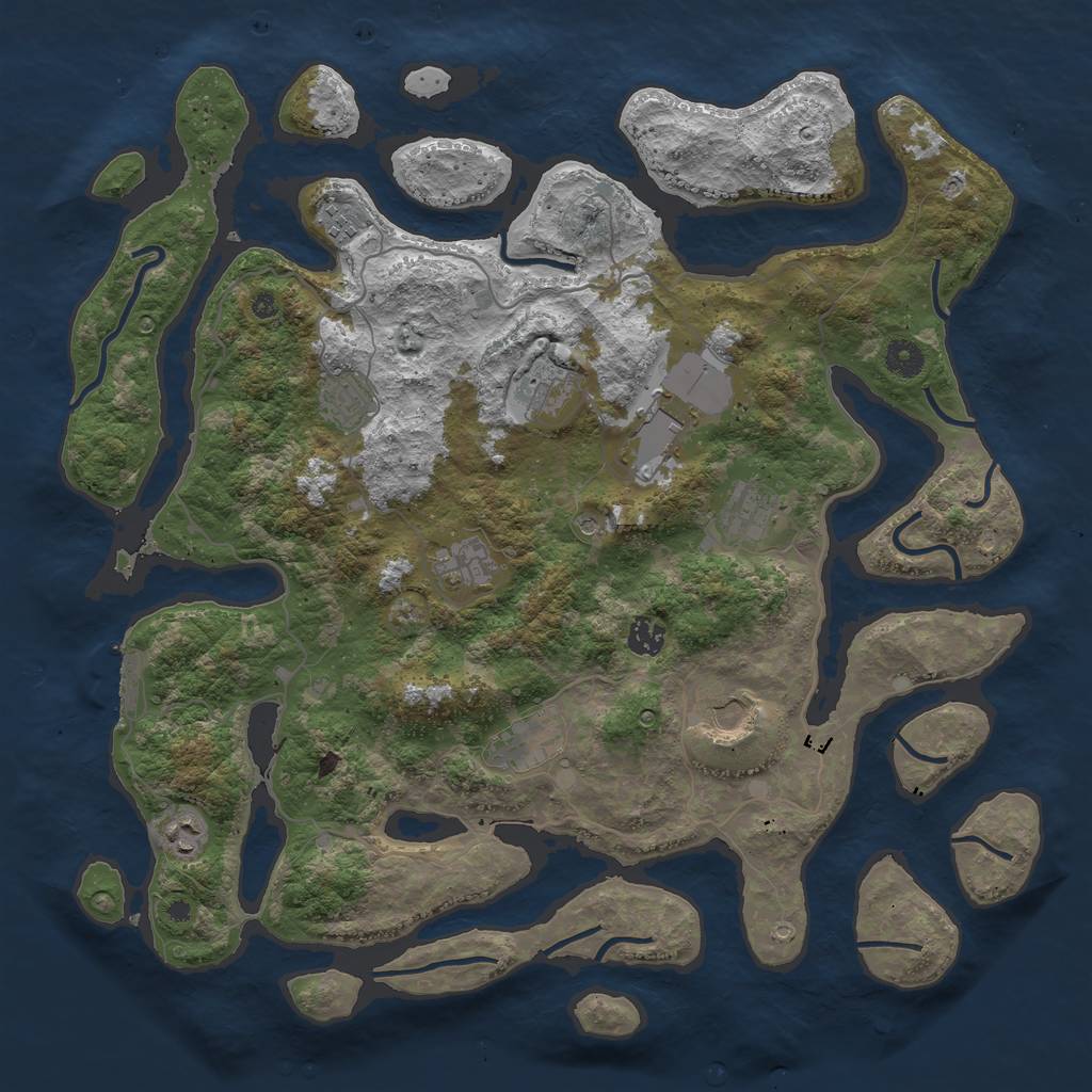 Rust Map: Procedural Map, Size: 4250, Seed: 8473345, 14 Monuments