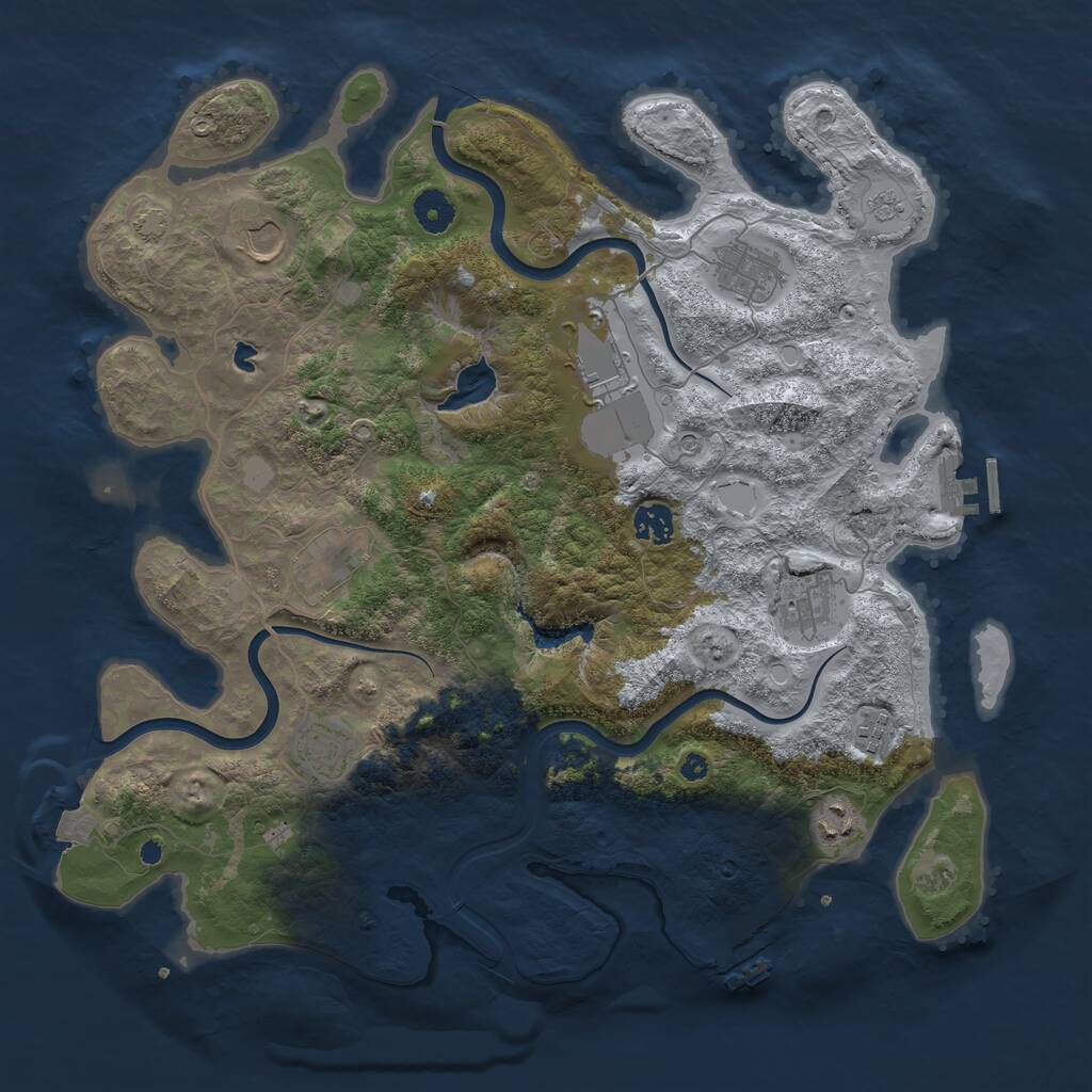 Rust Map: Procedural Map, Size: 4000, Seed: 1379027582, 15 Monuments