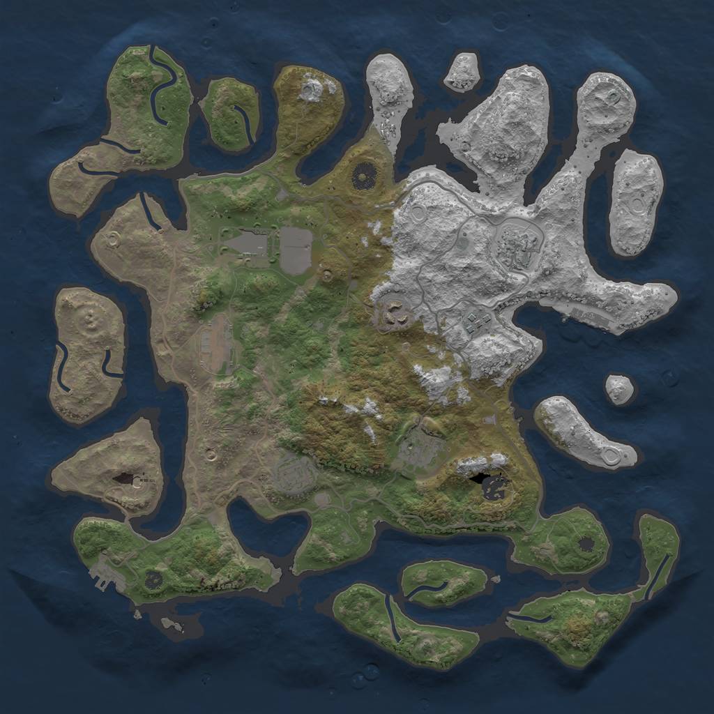 Rust Map: Procedural Map, Size: 4000, Seed: 48152617, 16 Monuments