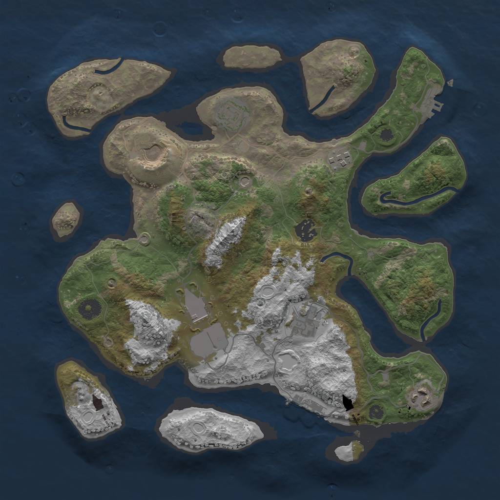 Rust Map: Procedural Map, Size: 3500, Seed: 98213791, 15 Monuments