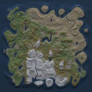 Thumbnail Rust Map: Procedural Map, Size: 4500, Seed: 782302849, 16 Monuments