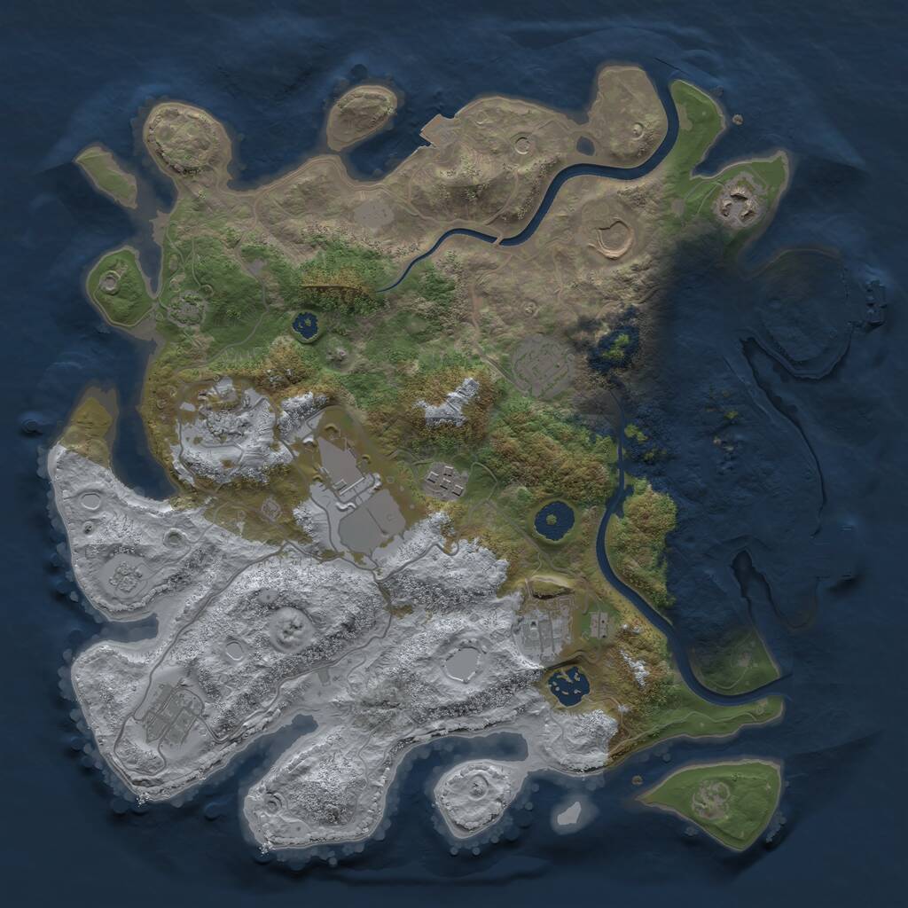 Rust Map: Procedural Map, Size: 3600, Seed: 574703073, 15 Monuments