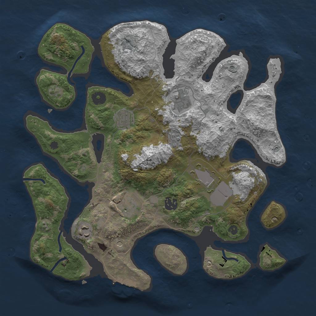 Rust Map: Procedural Map, Size: 3500, Seed: 2671211, 11 Monuments