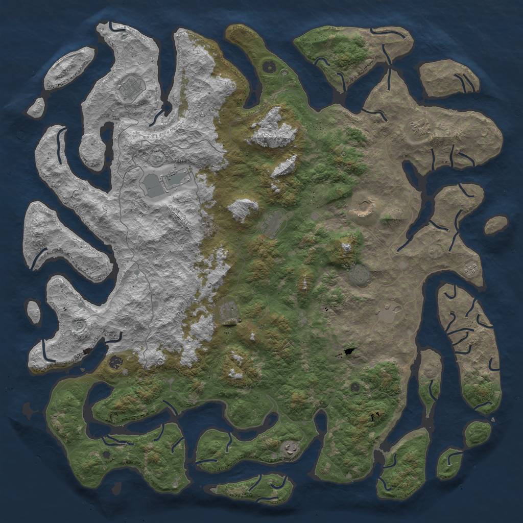 Rust Map: Procedural Map, Size: 6000, Seed: 3042021, 14 Monuments