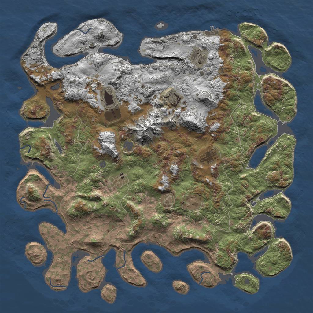 Rust Map: Procedural Map, Size: 5000, Seed: 852475332, 12 Monuments