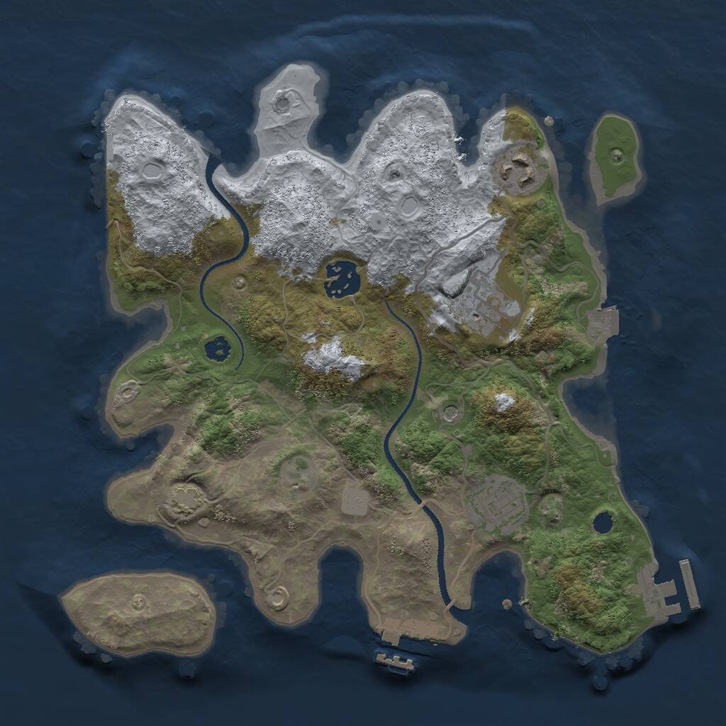 Rust Map: Procedural Map, Size: 2900, Seed: 748947386, 9 Monuments