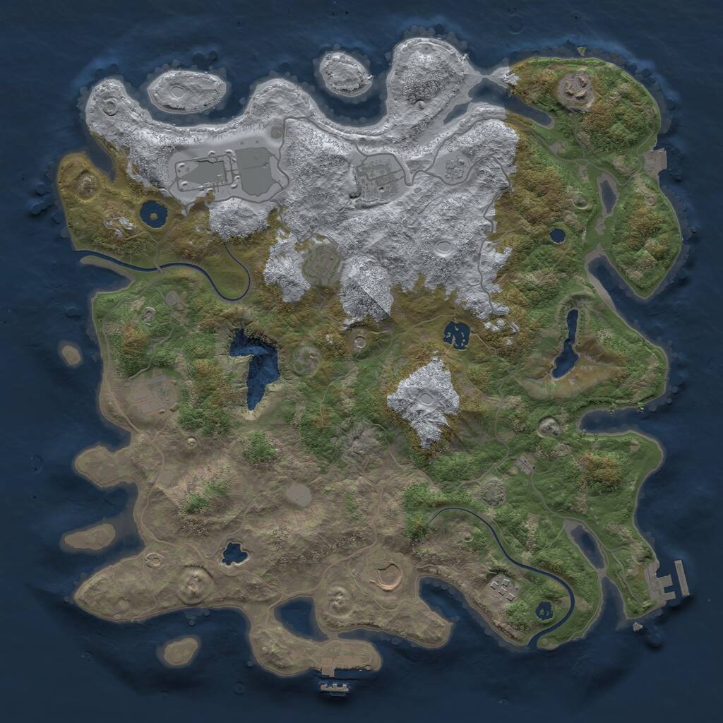 Rust Map: Procedural Map, Size: 4000, Seed: 1370, 14 Monuments